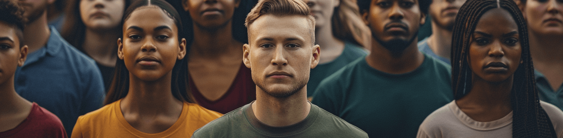 A diverse group of Americans standing together